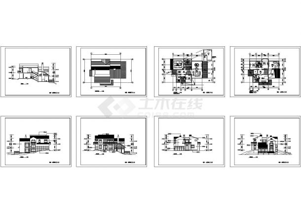 南京山地别墅建筑方案图纸（CAD，8张图纸）-图一