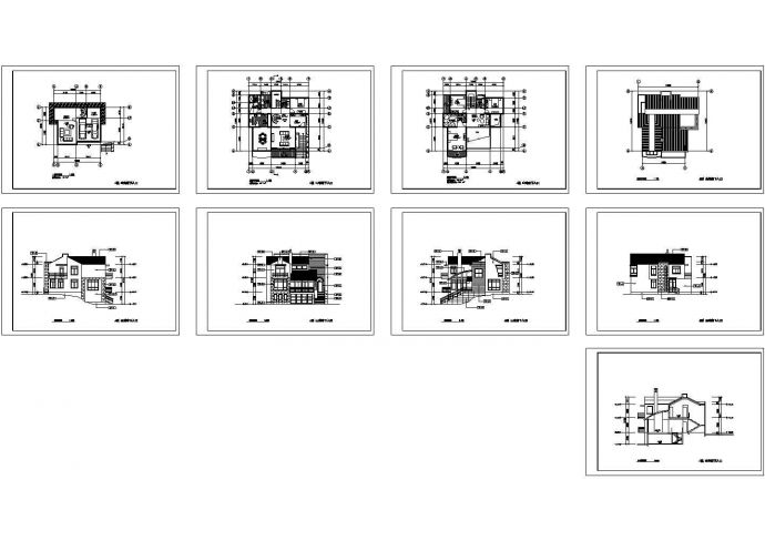 南京某别墅建筑方案图纸（CAD，9张图纸）_图1