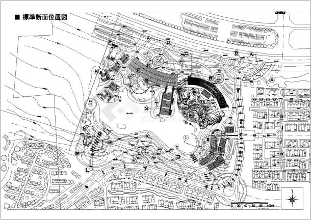 山水草堂景观设计CAD图纸设计-图一