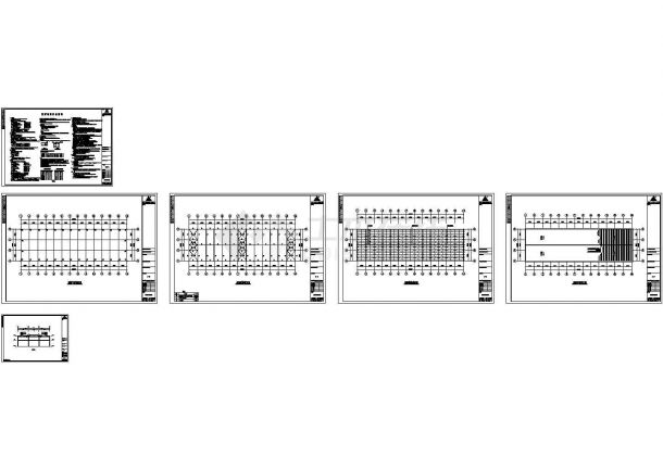 漯河市东城经济区规划二期标准化厂房设计施工cad图，共六张-图一