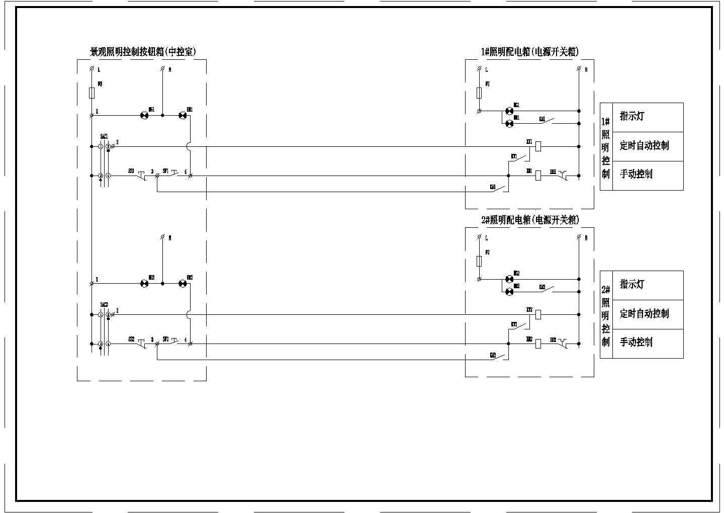 某照明配电箱控制接线原理图CAD大样详细设计图纸