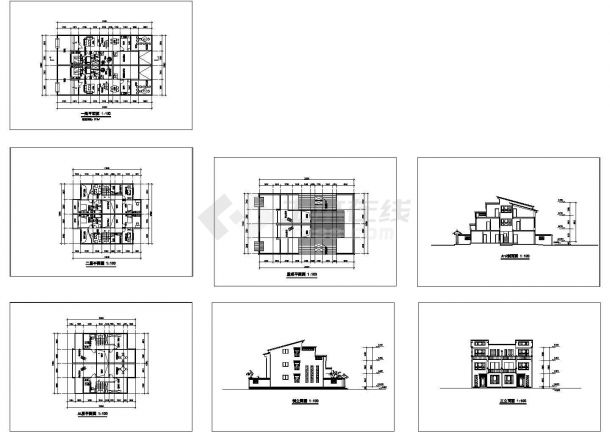 豪华型别墅建筑方案图纸（CAD，7张图纸）-图一