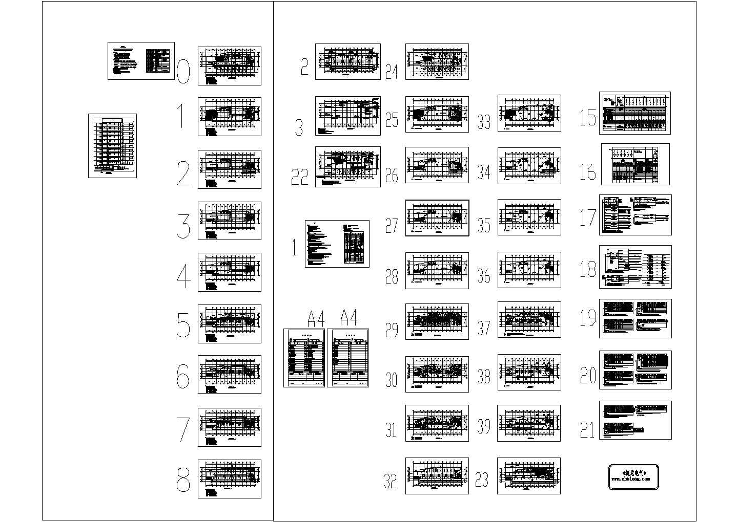 十层综合楼电气施工CAD图纸