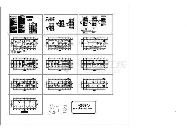 办公楼设计_三层小型办公楼全套电气施工CAD图纸-图一