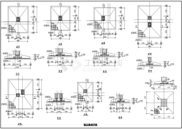 某豪华小区大楼独立基础全套非常实用设计cad图纸-图二