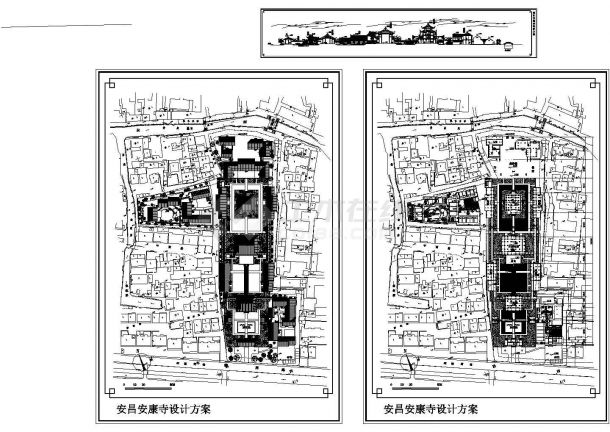 某地景区安昌寺多层全套建筑施工设计cad图（含总平面图）-图一