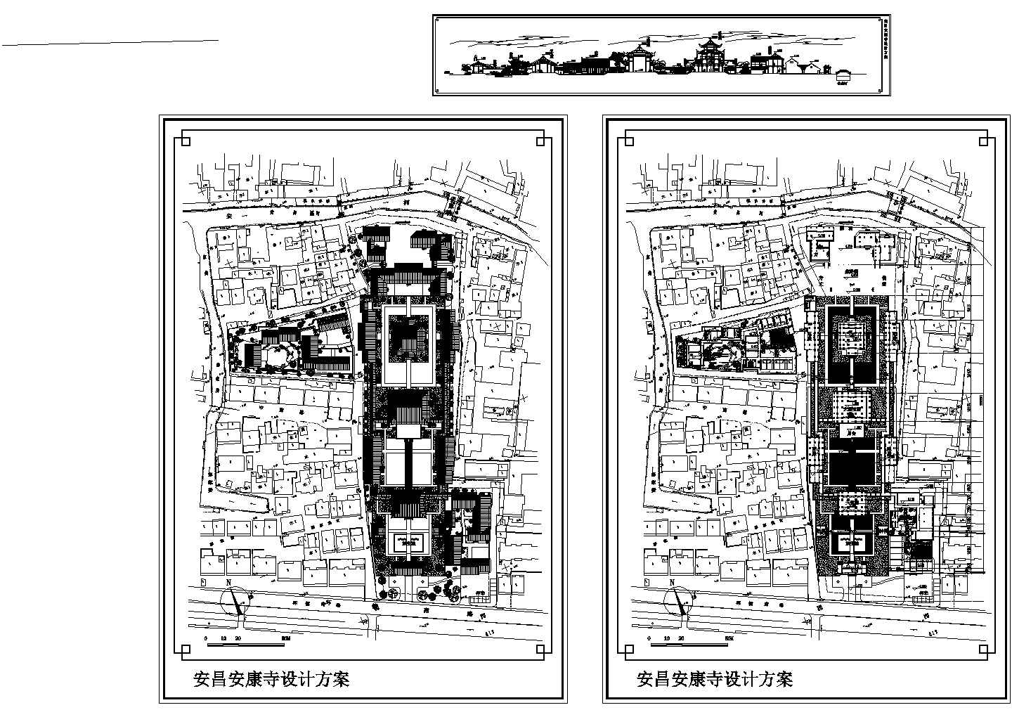 某地景区安昌寺多层全套建筑施工设计cad图（含总平面图）