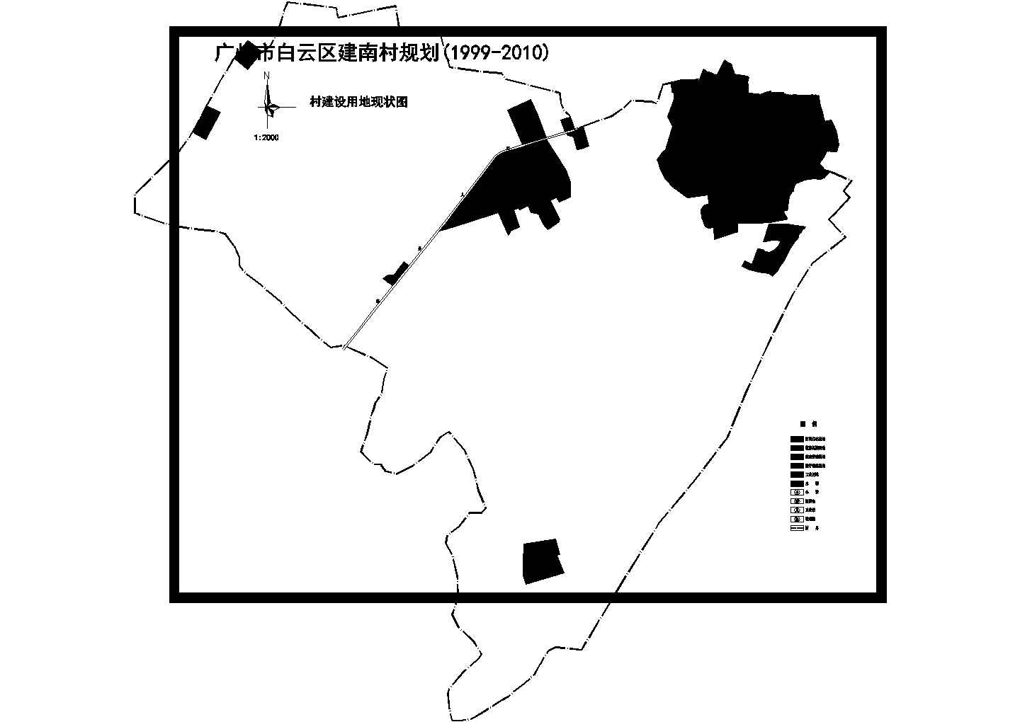 某村建设用地土地利用现状图CAD完整施工平面图