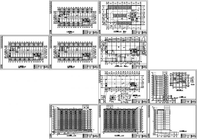 某中学十三层学生公寓楼建筑方案图，10张图纸_图1