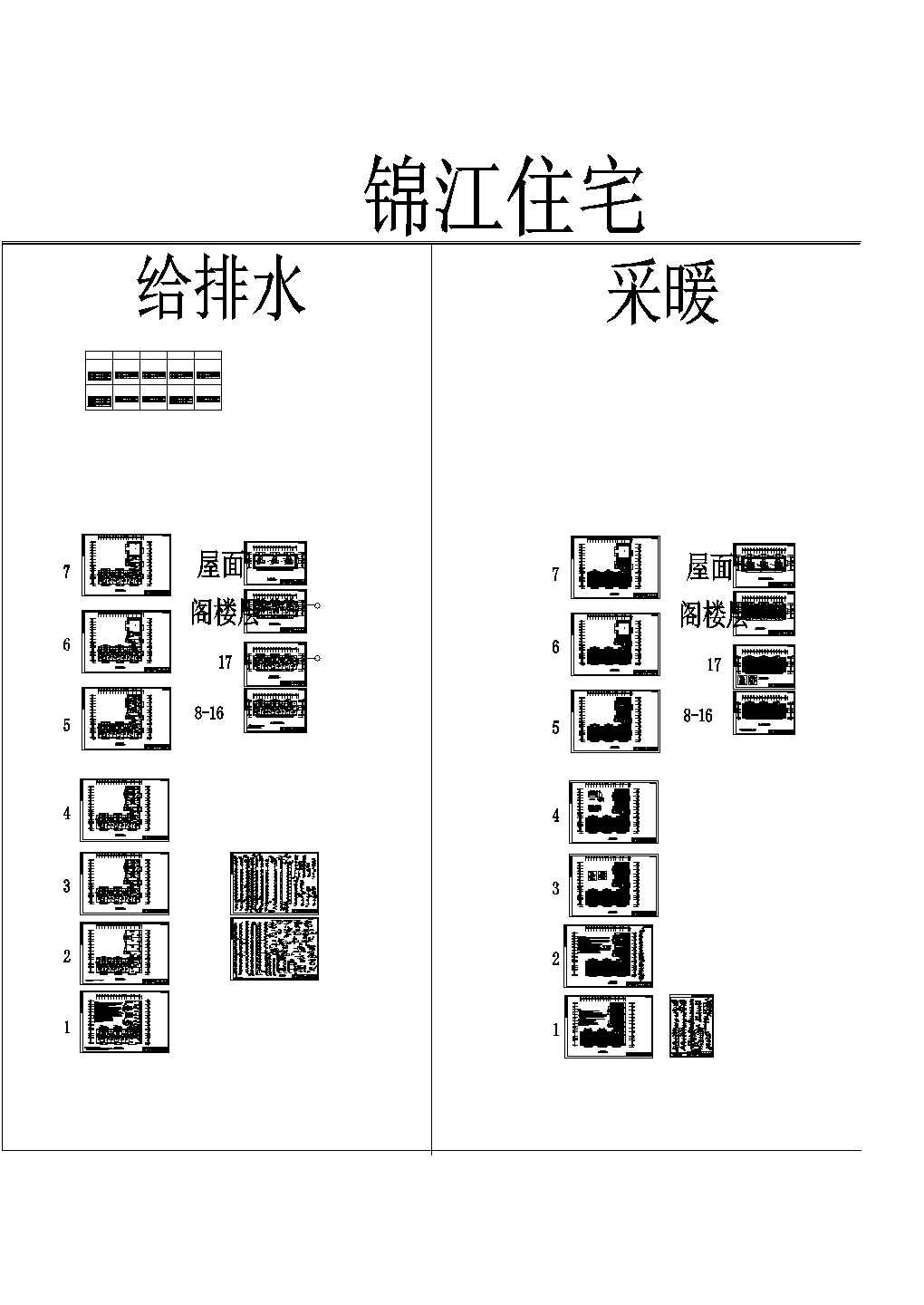 【南京】小区高层商品房给排水和采暖全套图