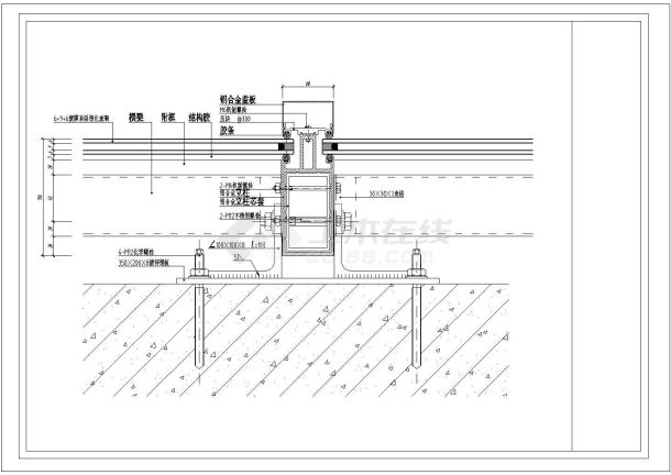 某玻璃幕墙CAD构造详细完整节点图-图一