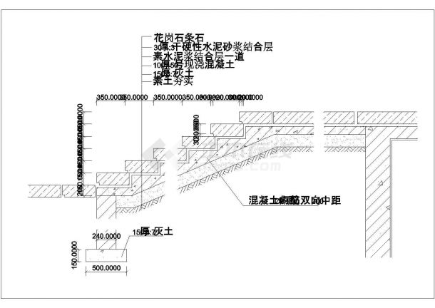 某台阶节点图CAD平立剖施工节点图纸-图一