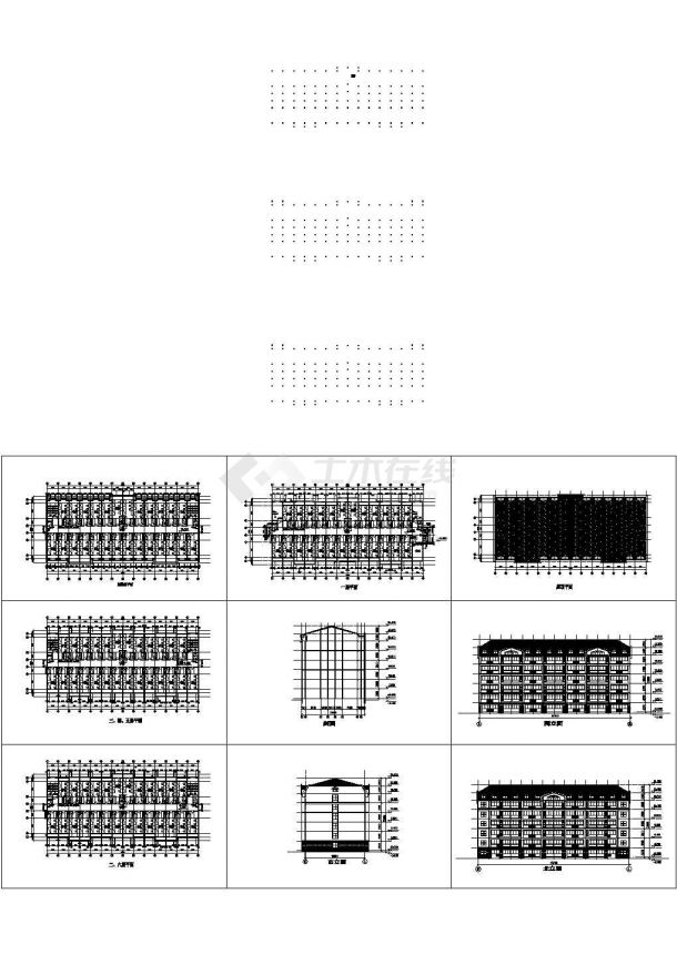 某大学六层宿舍楼建筑方案图，9张图纸-图一