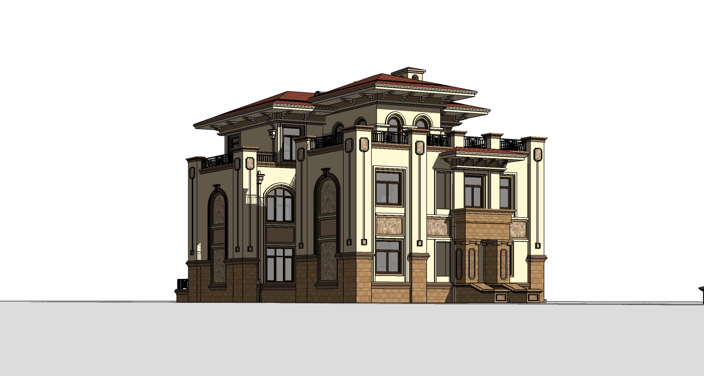 新区内欧式独栋别墅建筑设计项目完整规划图