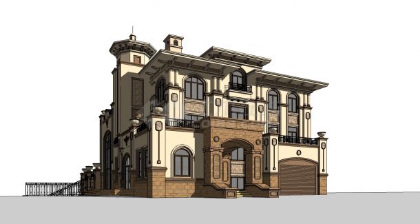 花园新式地中海风格独栋别墅建筑设计项目规划图-图一