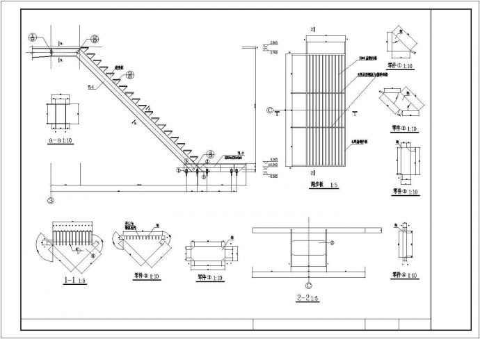 钢架楼梯设计施工CAD套图_图1