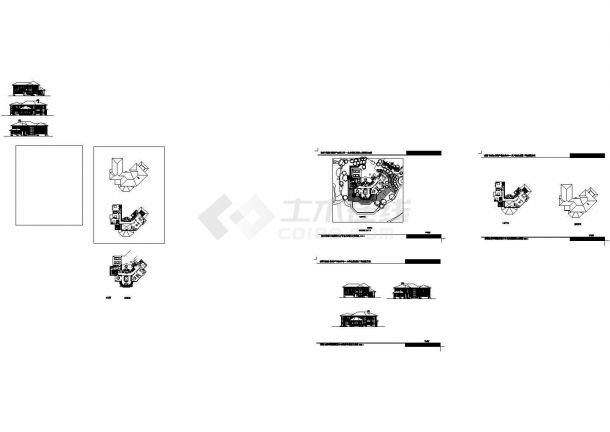 507平方米二层楼王建筑设计施工cad图纸，共六张-图一