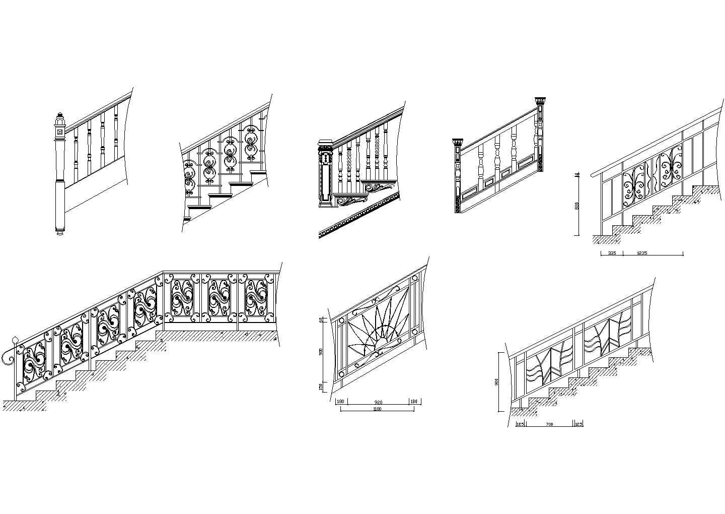 八种栏杆大样方案设计图