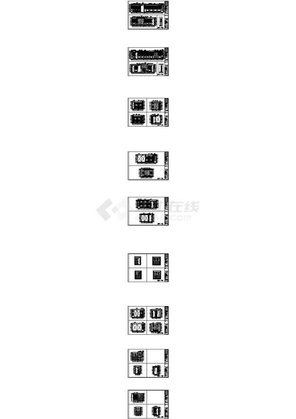 美式-三室两厅140㎡住宅楼房间装修全套施工设计图纸-图一