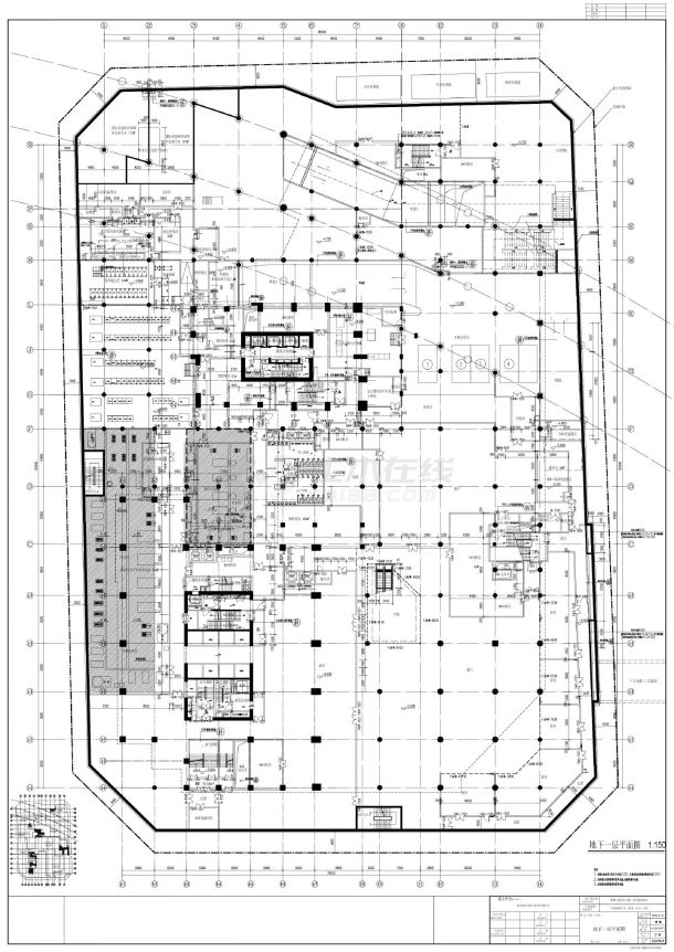 铁狮门成都东大街7号，8号地块项目-7号地下室平面CAD图-图二