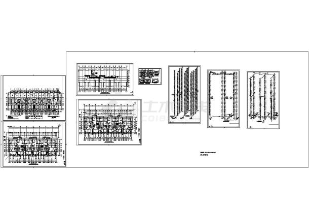 长64米宽21.5米33层住宅楼排冷热水消火栓系统CAD设计图-图一