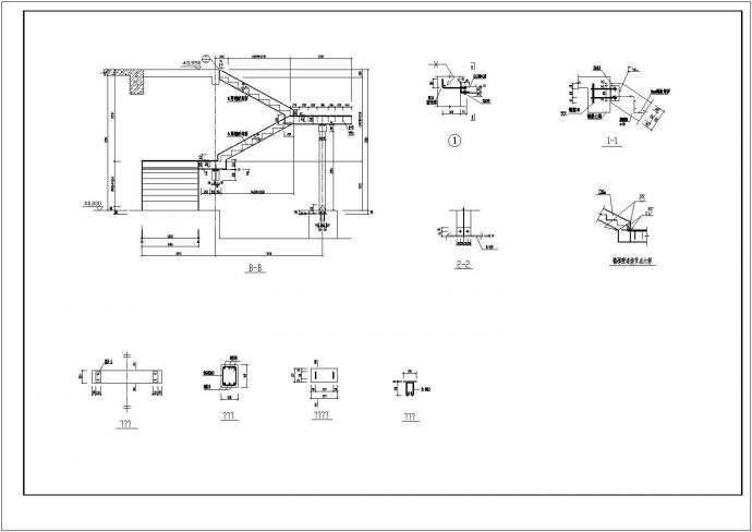 某3折楼梯CAD构造详细施工图纸_图1