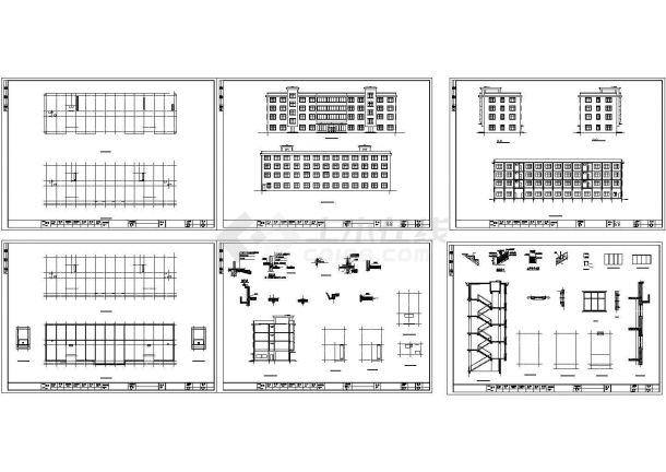 厂房设计_厂房职工宿舍楼建筑设计CAD图纸-图一