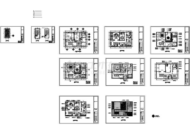 新中式特色会所室内装饰工程施工图（含效果），30张图纸-图一