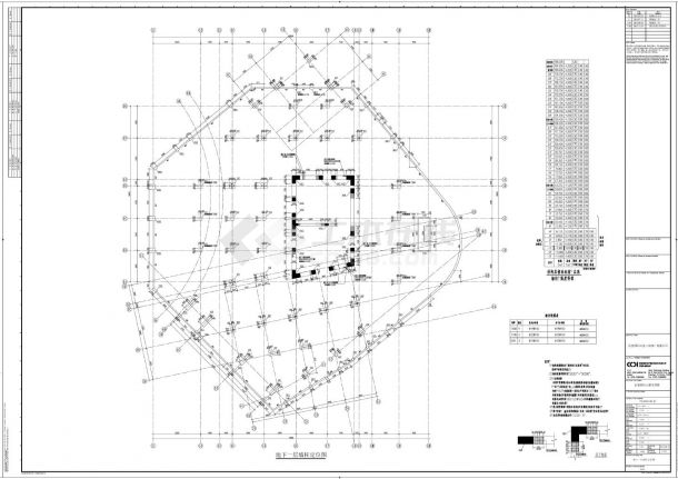百度国际大厦东塔楼S0201～S0219墙柱定位CAD图-图二