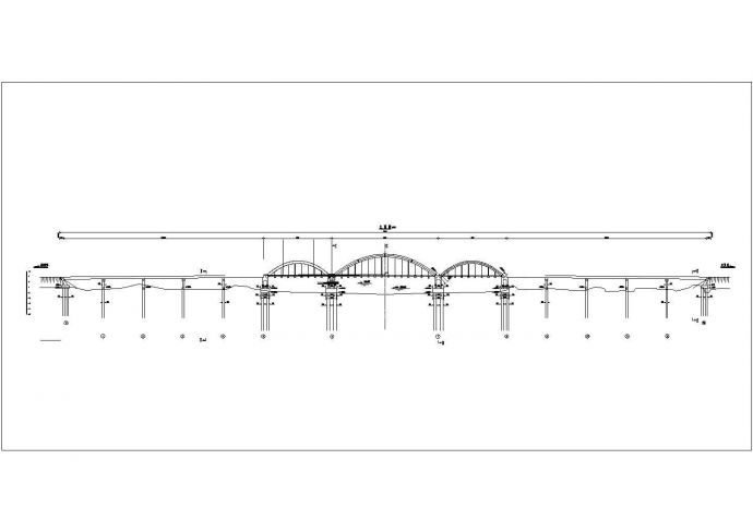 某大桥全套CAD大样图纸51+80+51m钢管砼系杆拱桥拱肋线形_图1