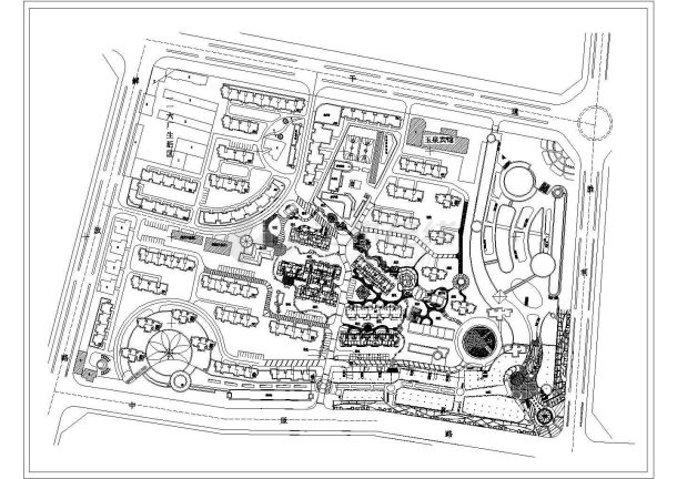 方形-小区规划总平图1张Cad设计图-图一