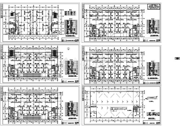 中型商场中心建筑中央空调工程系统设计施工图，6张图纸。-图一