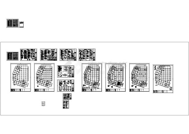 两层混凝土农贸市场框架结构施工图，27张图纸CAD-图一