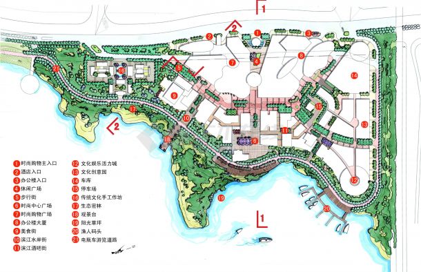 滨江休闲商业区景观规划设计方案-图一