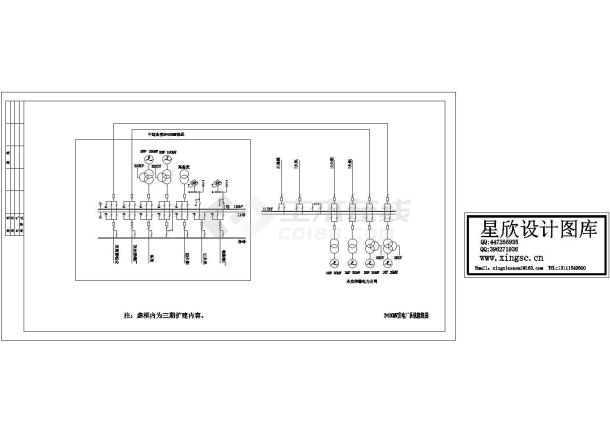 发电厂电气一次接线图 cad施工图设计-图二