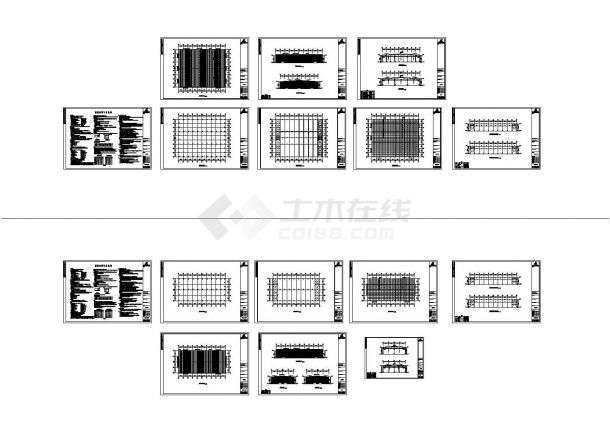 厂房设计_某公司67米x54米钢结构生产厂房工程CAD设计全套结构施工图（含设计说明）-图二