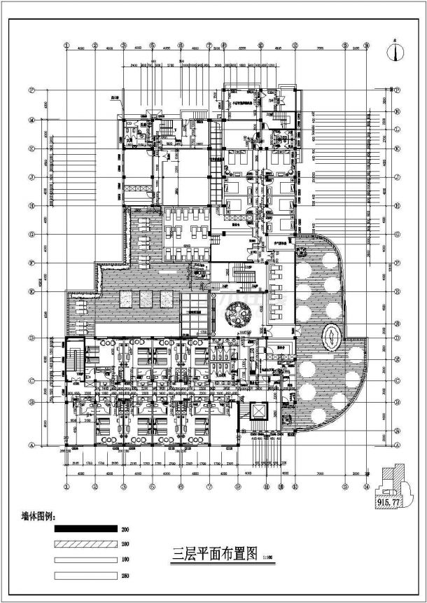 [北京]某三层温泉会所建筑施工图-图一