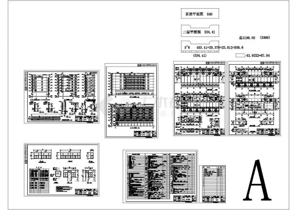 某多层宿舍楼建筑设计CAD施工图纸-图一