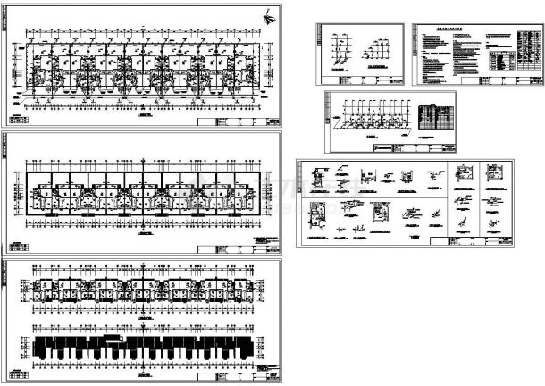 某3层12户联排别墅建筑给排水施工图-图一