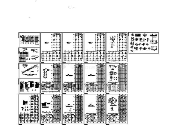 办公楼设计_某5层全框架L形生产车间办公楼结构施工详图-图一