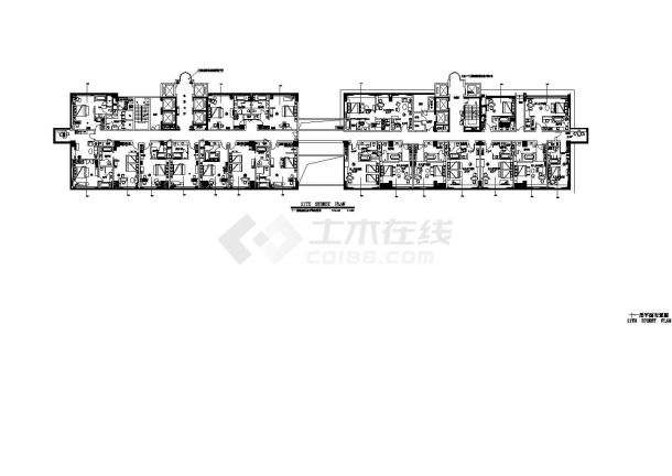 松邦酒店四层客房施工整套非常标准设计cad图纸-图二