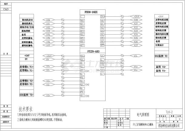 某型号就地控制箱控制电路电气原理设计平面CAD图纸-图二