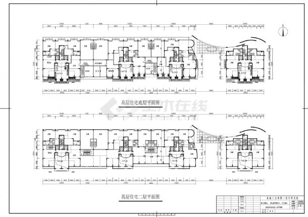 浙江莱茵达萧山城市新区A-39地块-高层住宅建施平立面CAD图-图二