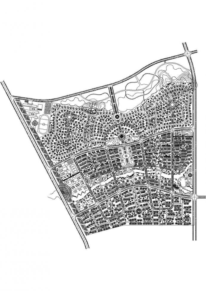 花园小区规划及景观绿化cad设计方案图_图1