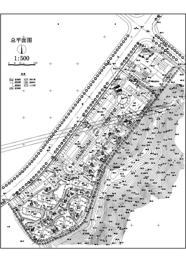 湖北大学城内休闲街设计方案图-图一