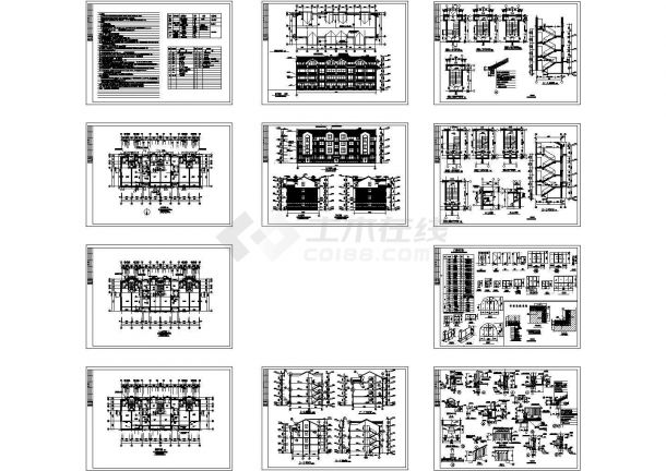 16套欧式风格别墅建筑施工图纸-图二