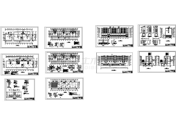 上海整套商住楼建筑设计施工cad图-图一