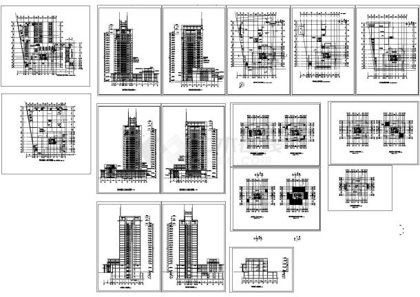 某高层写字楼全套建筑设计施工cad图-图一