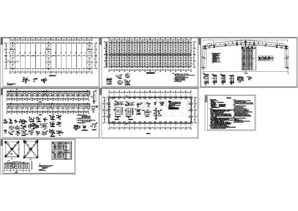 30m跨单层轻钢结构厂房结构cad详细设计施工图-图一