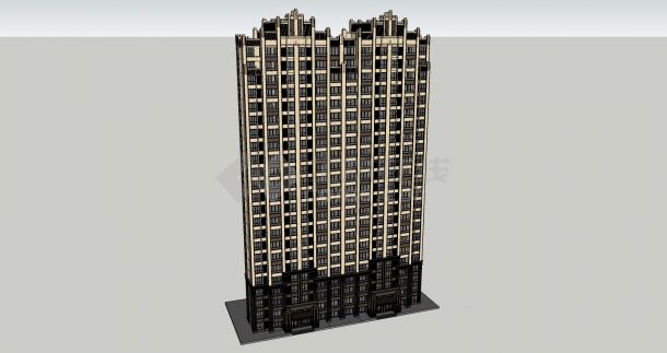 【江阴】西班牙风格改良高层建筑设计项目图纸-图一